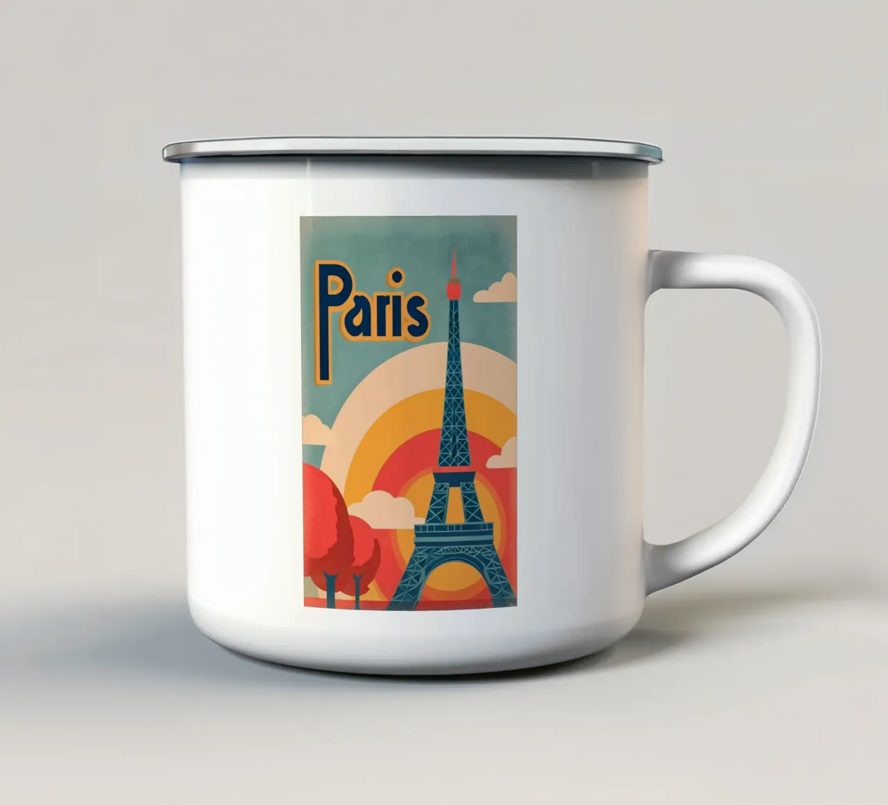 Parigi retrò tazza in smalto da Vintage Travel Art