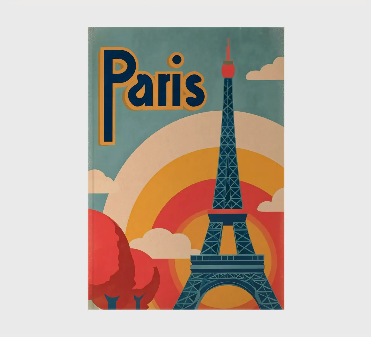 Paris retro notebook by Vintage Travel Art
