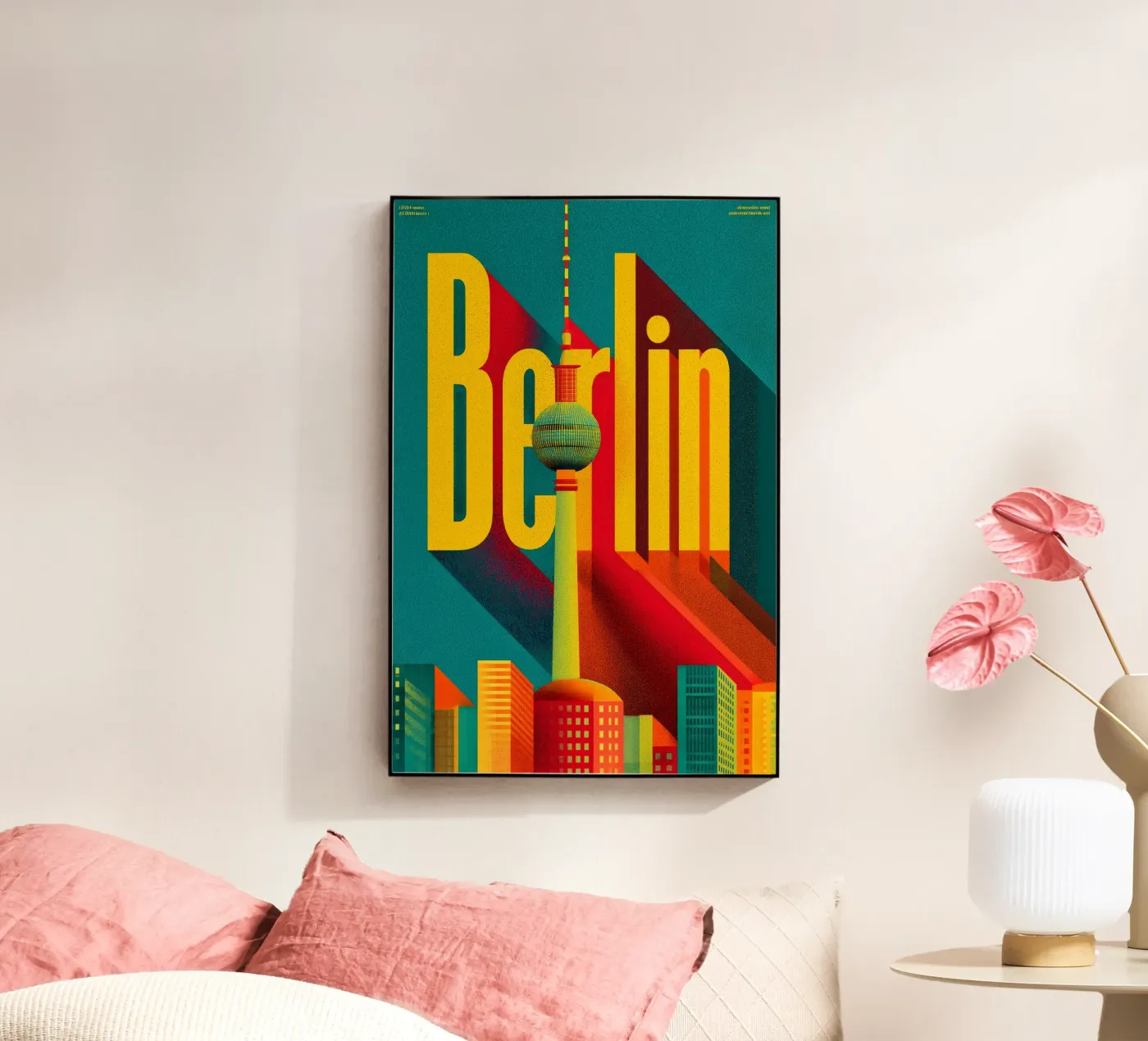 Berlijn retro acryl van Vintage Travel Art