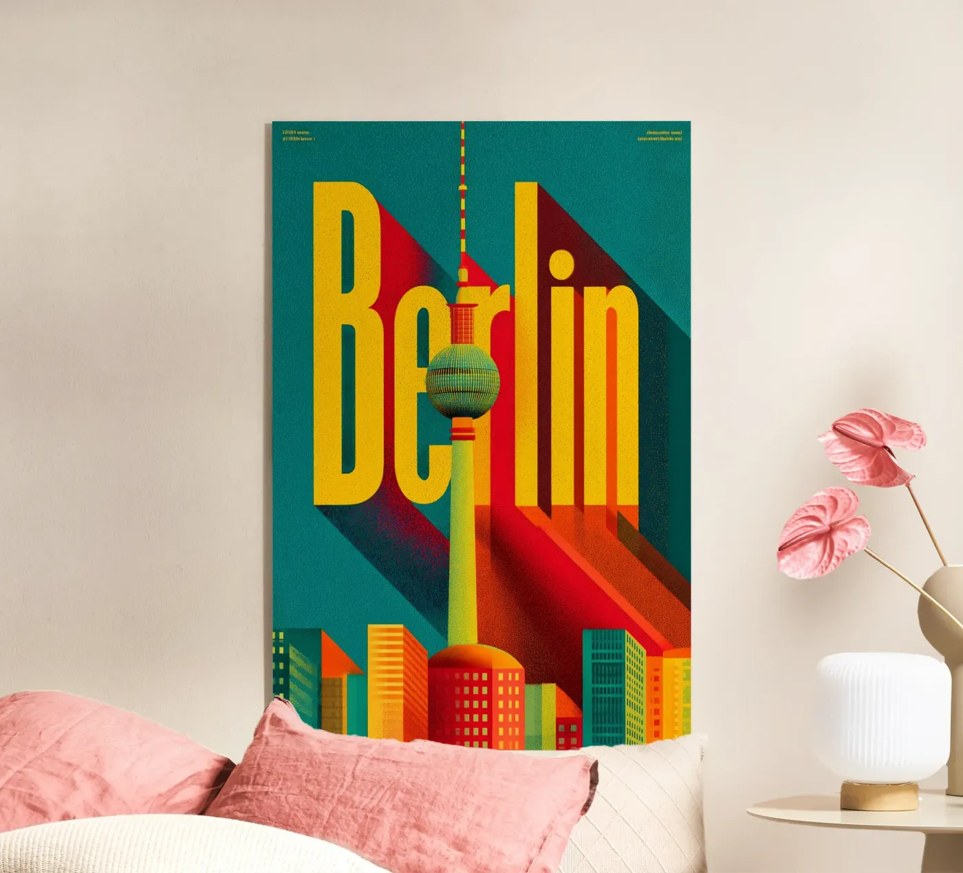 Berlijn retro acryl van Vintage Travel Art