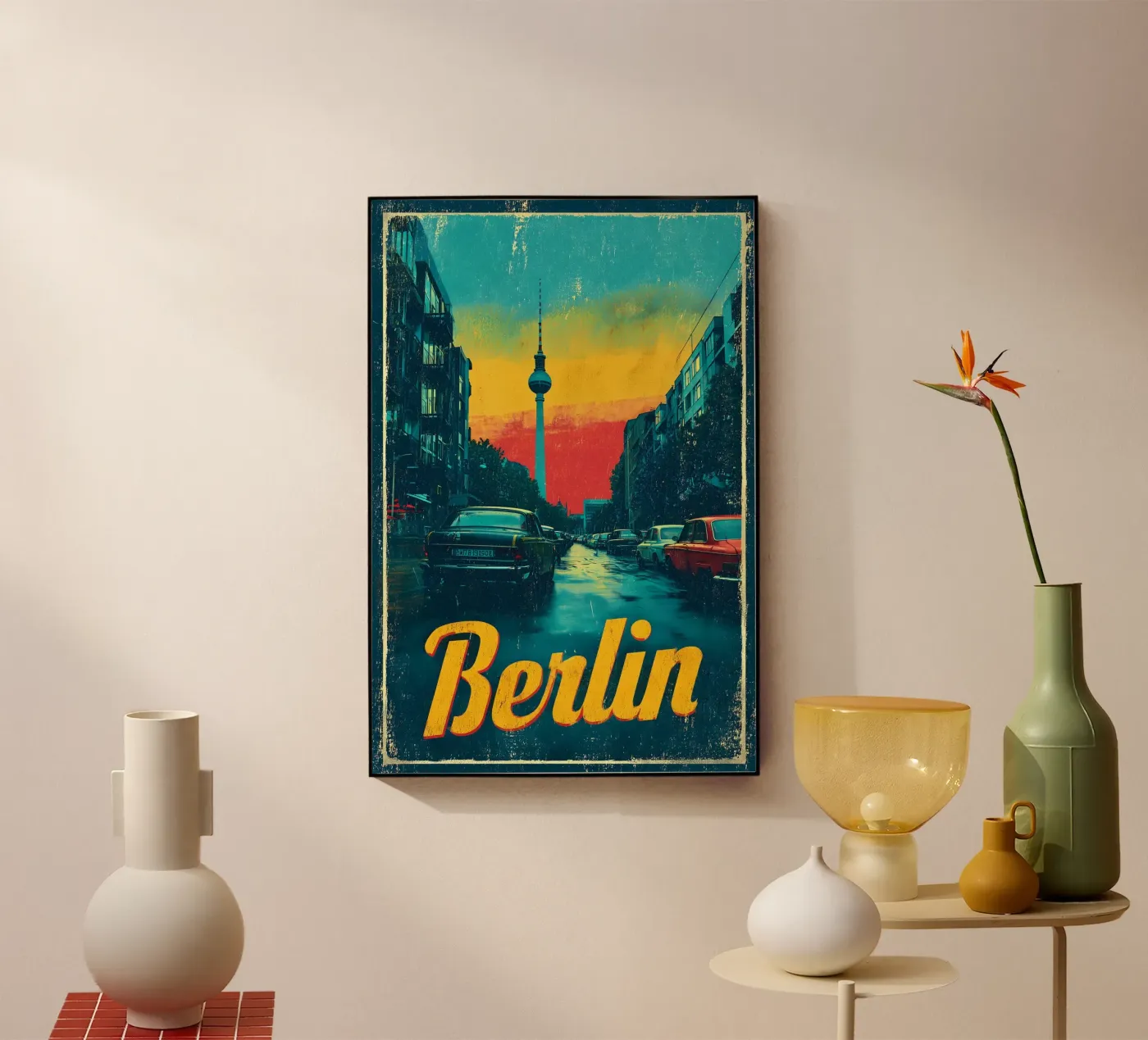 Berlin 80s plexiglass da Vintage Travel Art