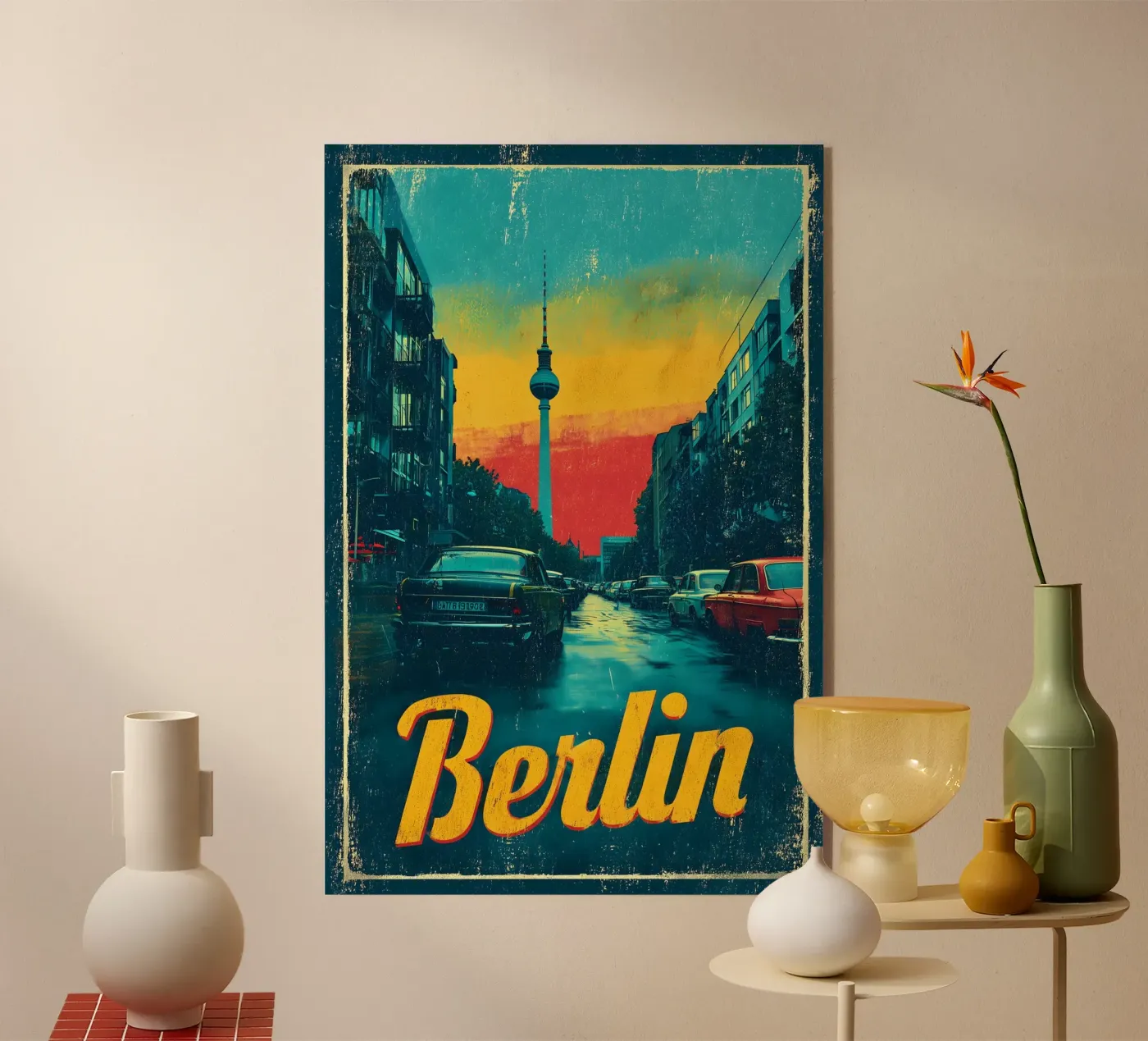 Berlin 80s plexiglass da Vintage Travel Art