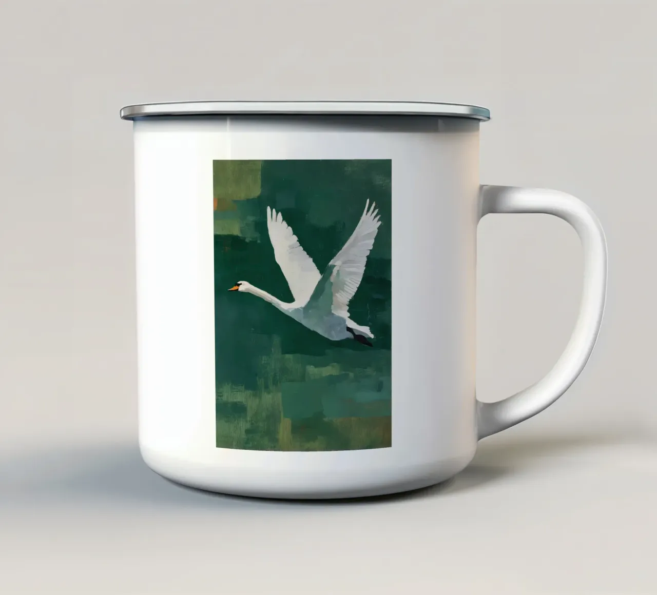 Cigno volante tazza in smalto da IamHomeStudio