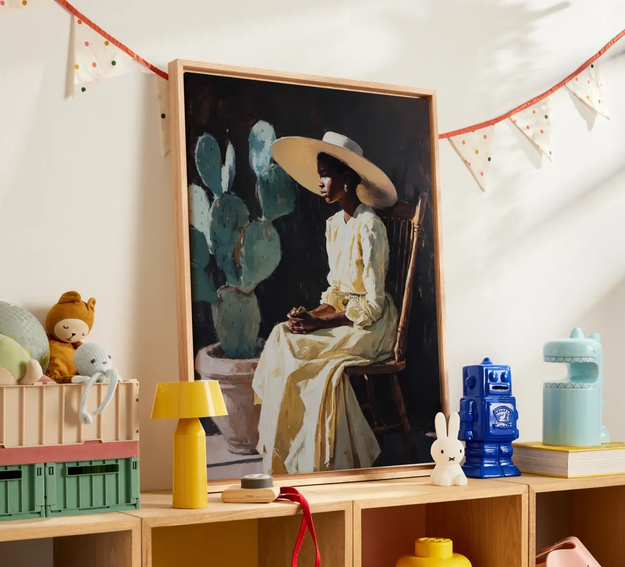 Afro-Amerikaanse vrouw canvas met Baklijst van IamHomeStudio