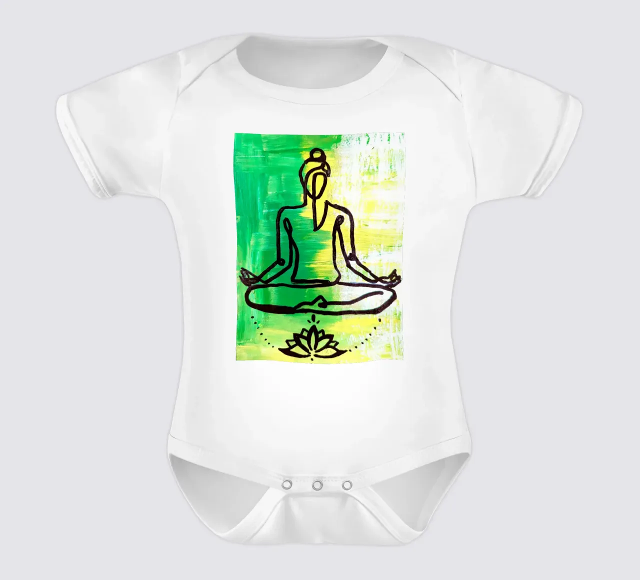 Yoga 1 short-sleeve baby romper by sum2proveDesign