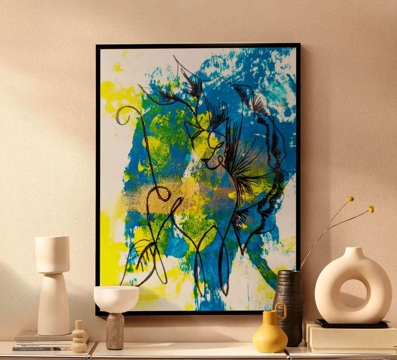 Katze 1 poster con telaio in legno da sum2proveDesign