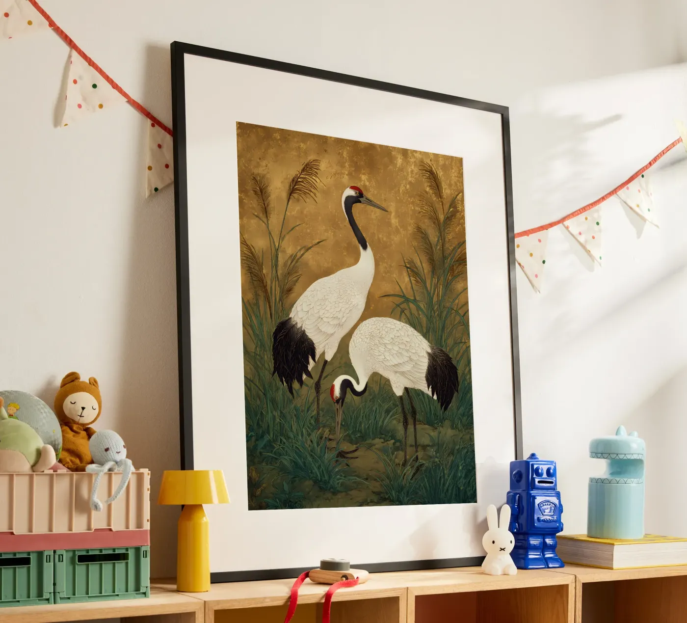 Cranes poster by IamHomeStudio