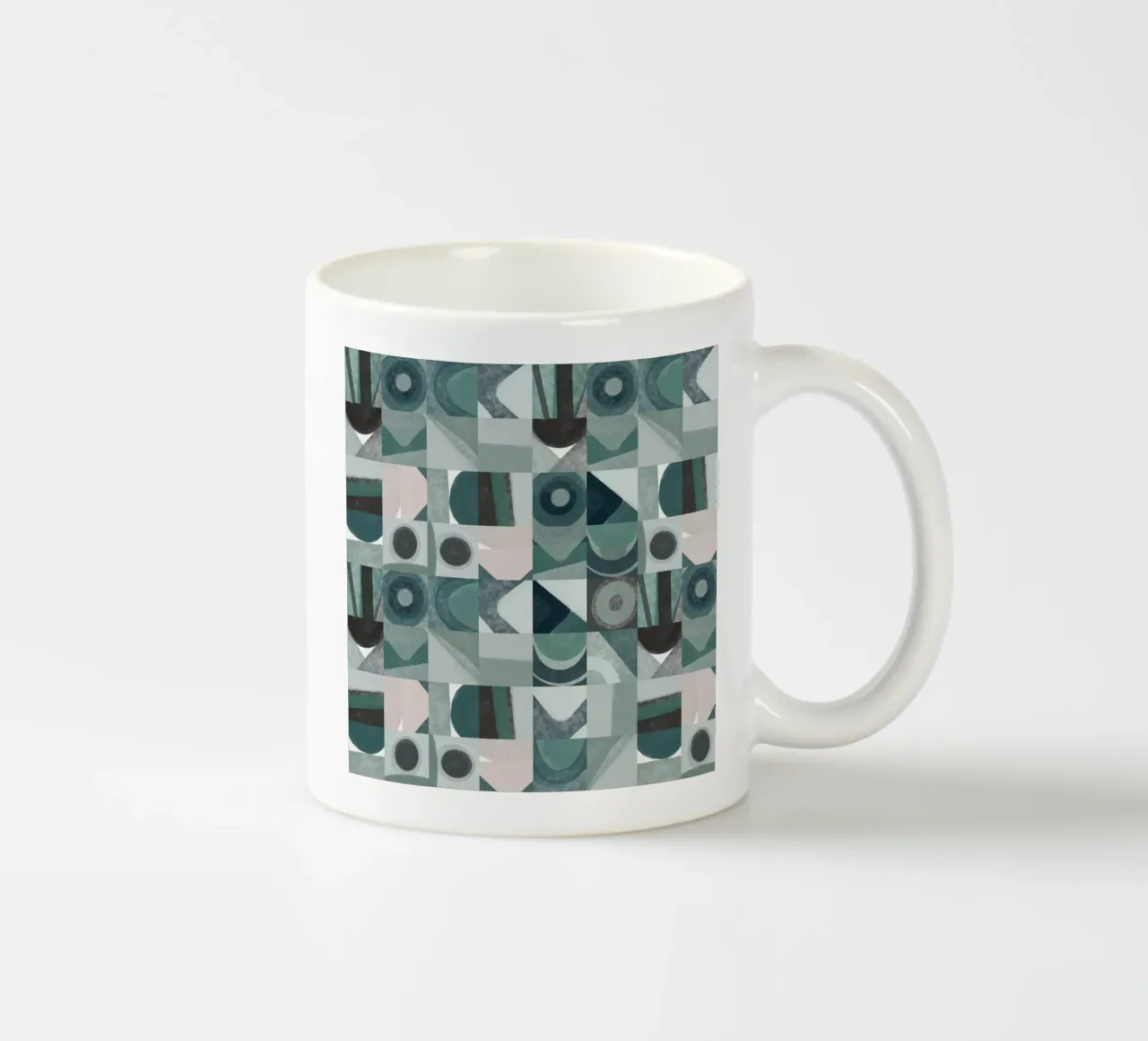 Disegno geometrico a piastrelle 05 tazza in ceramica da Little Dean