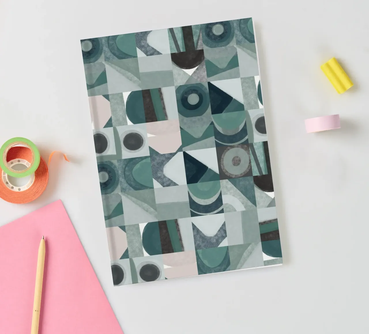 Tiled geometric design 05 notebook by Little Dean