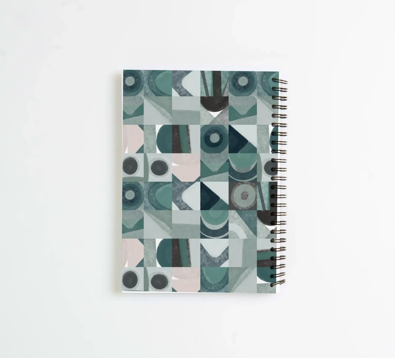 Tiled geometric design 05 spiral notebook by Little Dean