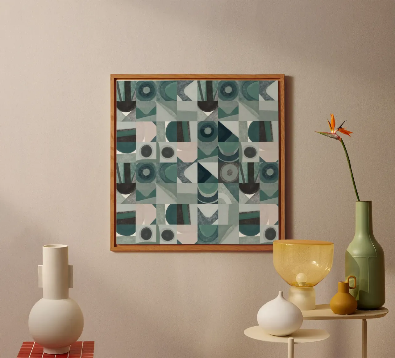 Disegno geometrico a piastrelle 05 alluminio dibond da Little Dean