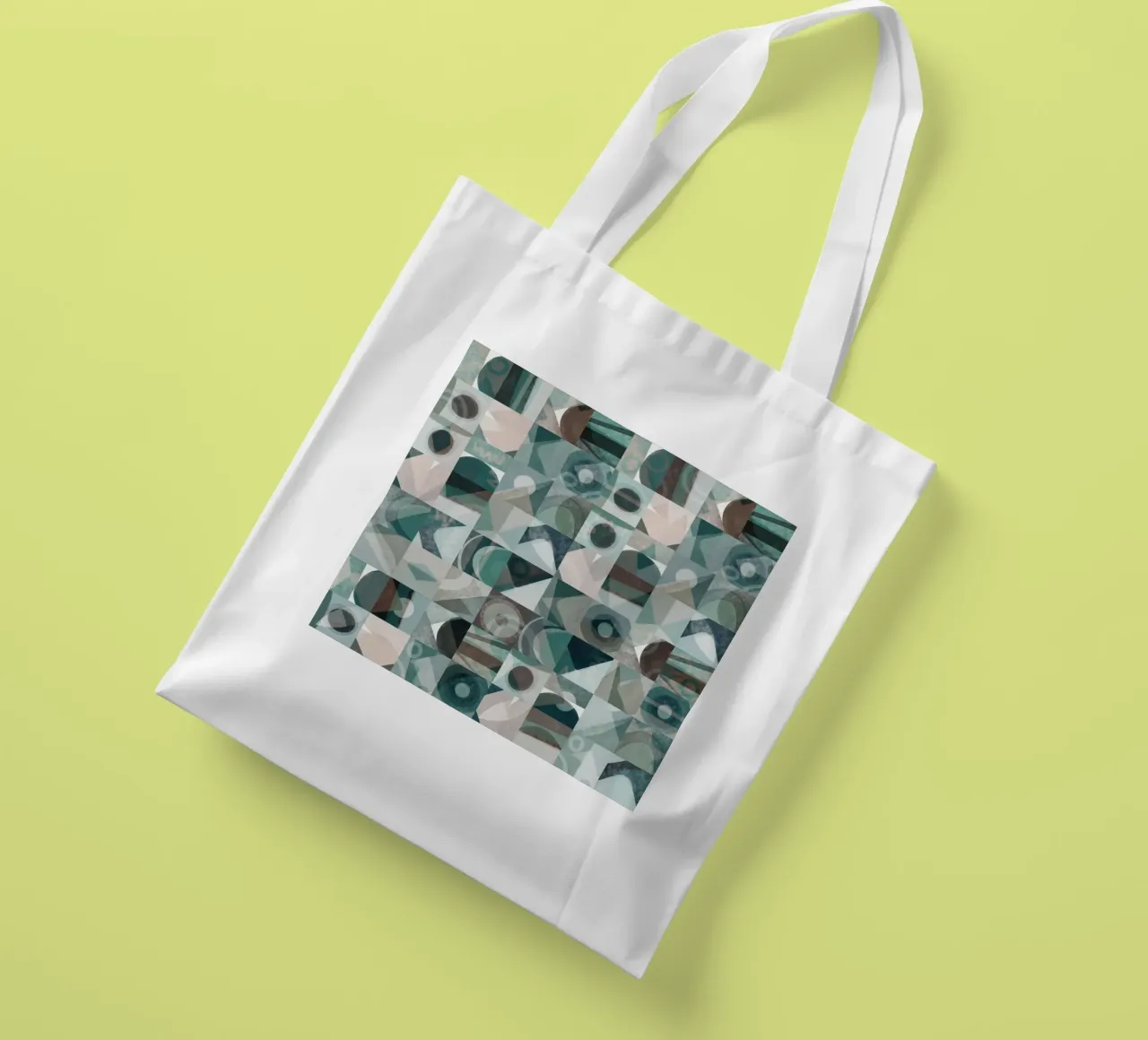 Disegno geometrico a piastrelle 06 borsa in juta da Little Dean