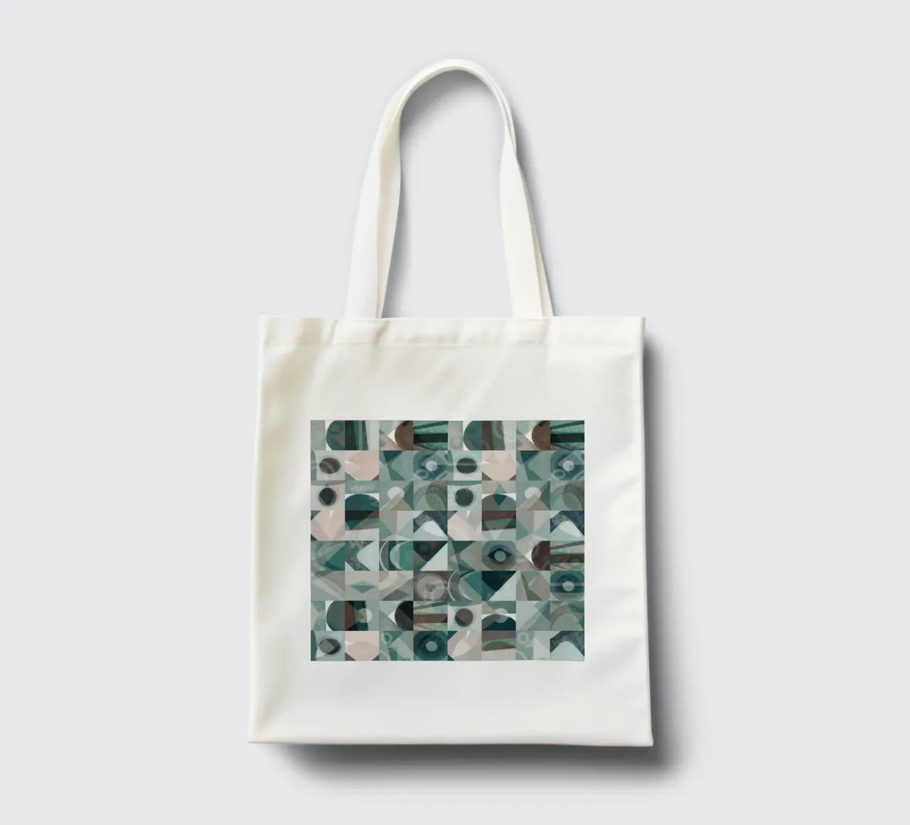 Disegno geometrico a piastrelle 06 borsa in juta da Little Dean