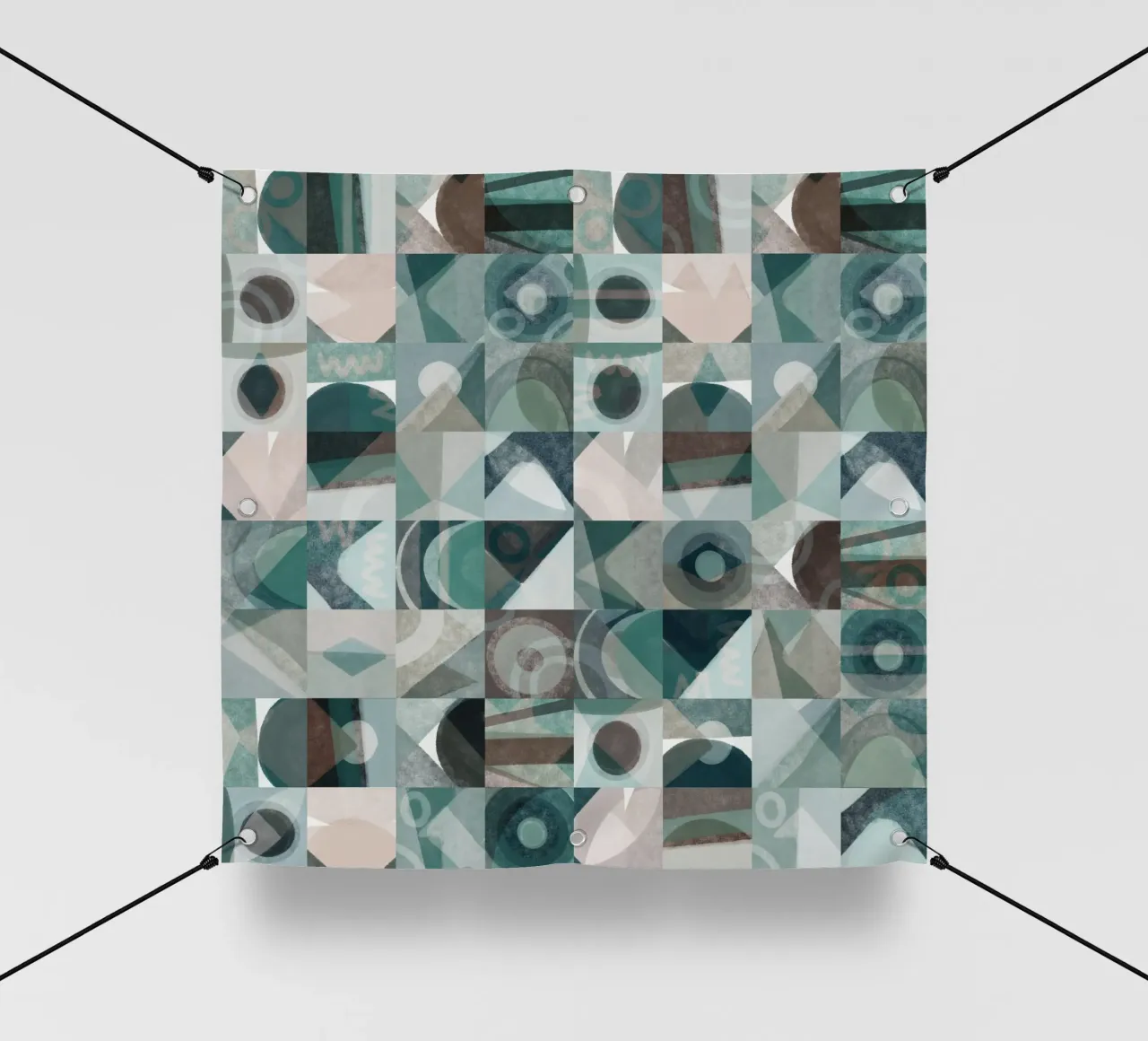Disegno geometrico a piastrelle 06 telo in pvc da Little Dean