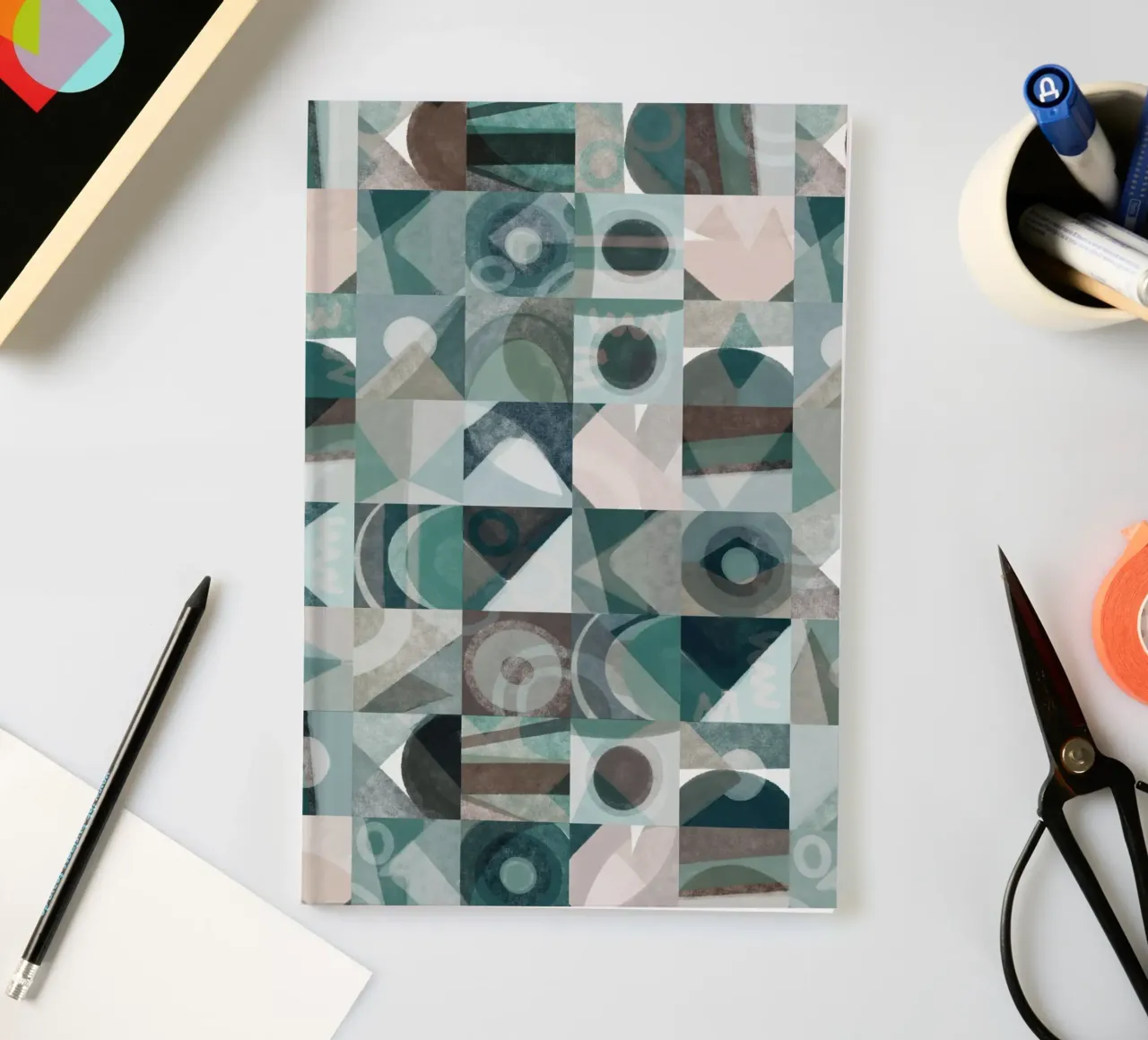 Tiled geometric design 06 notebook by Little Dean