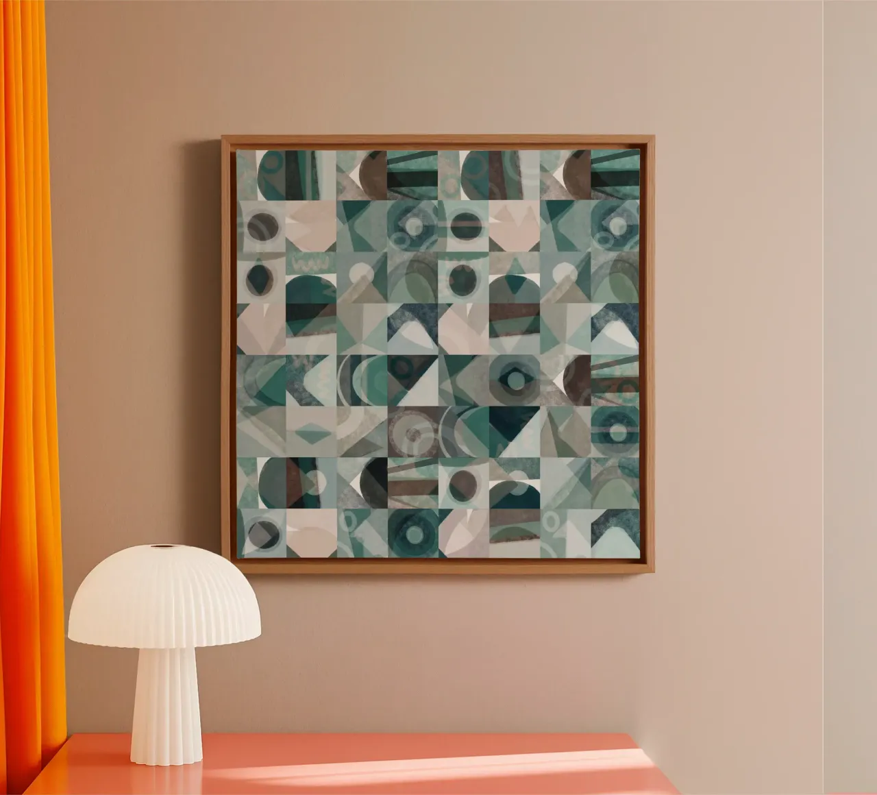 Tiled geometric design 06 canvas by Little Dean