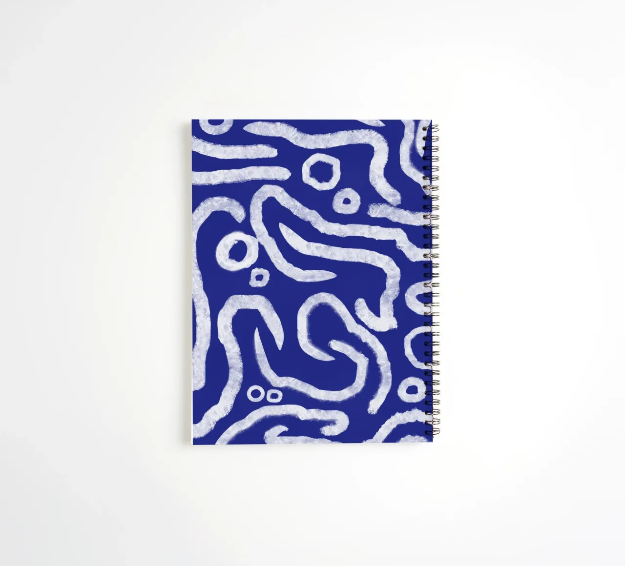 Ultramarine abstract line pattern spiral notebook by Little Dean