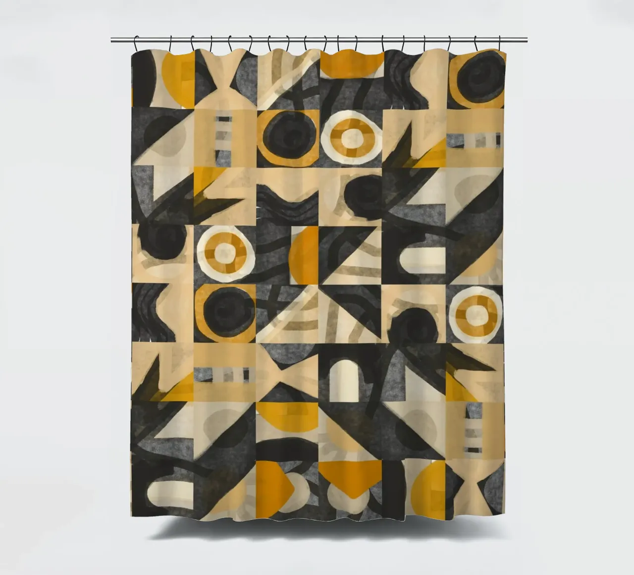 Tiled geometric design 07 shower curtain by Little Dean