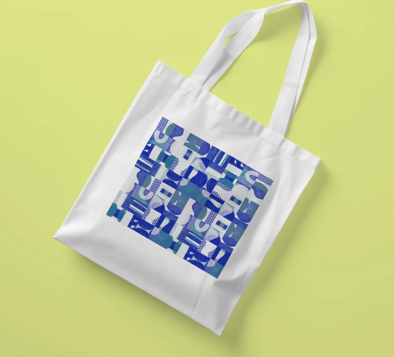 Tiled geometric design 09 tote bag by Little Dean