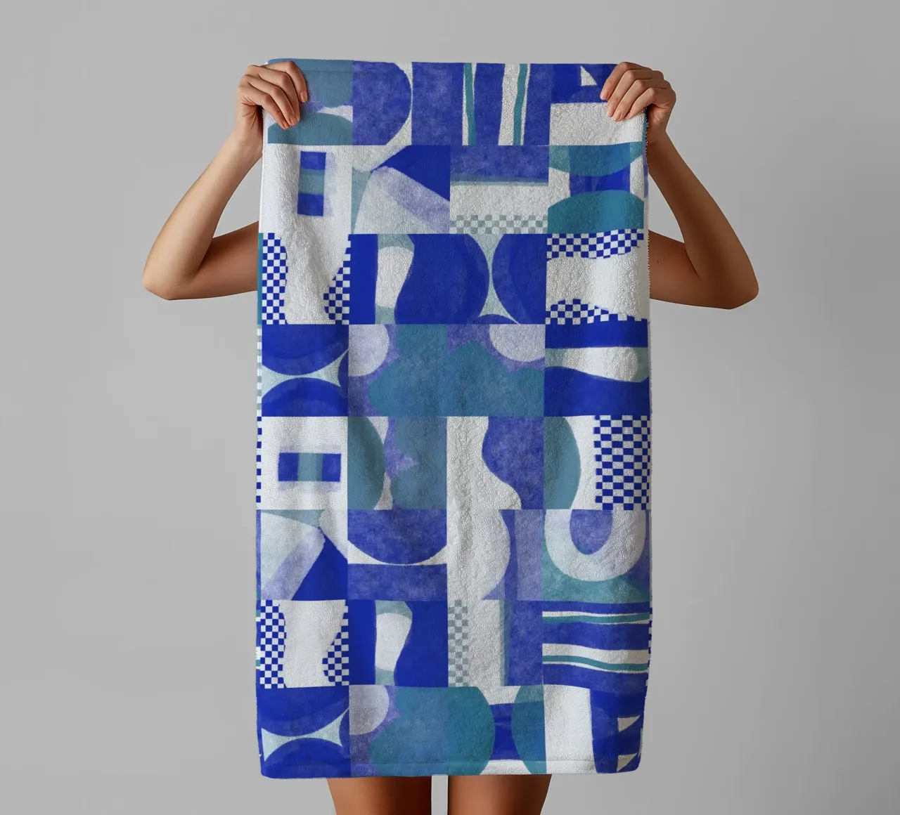Tiled geometric design 09 towel by Little Dean