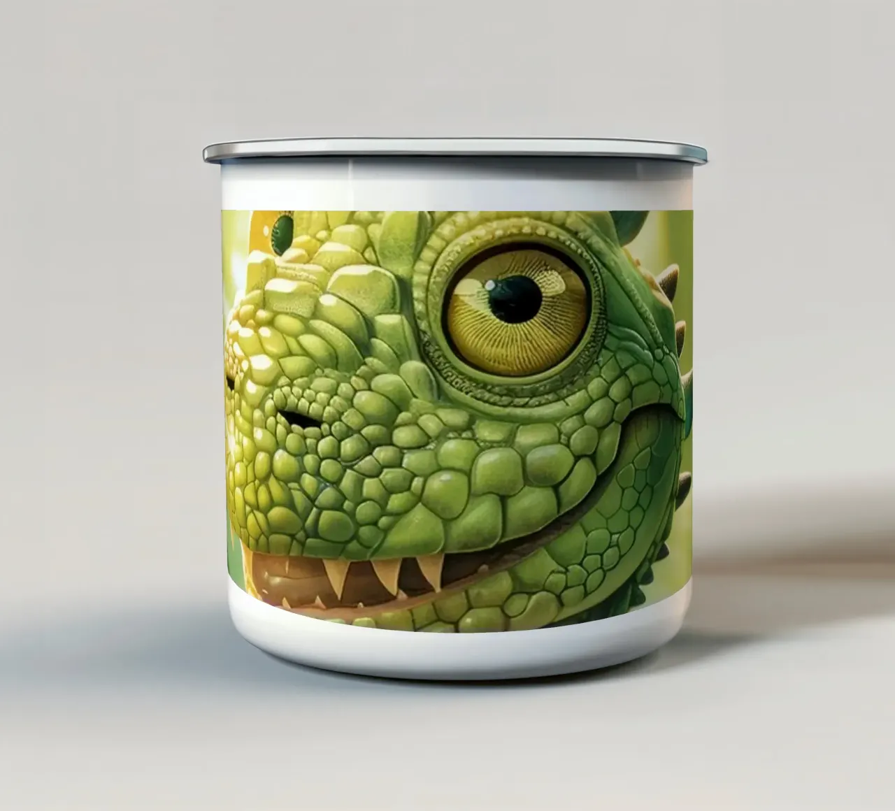 Cova di un cucciolo di alligatore felice tazza in smalto da DesignDoodle