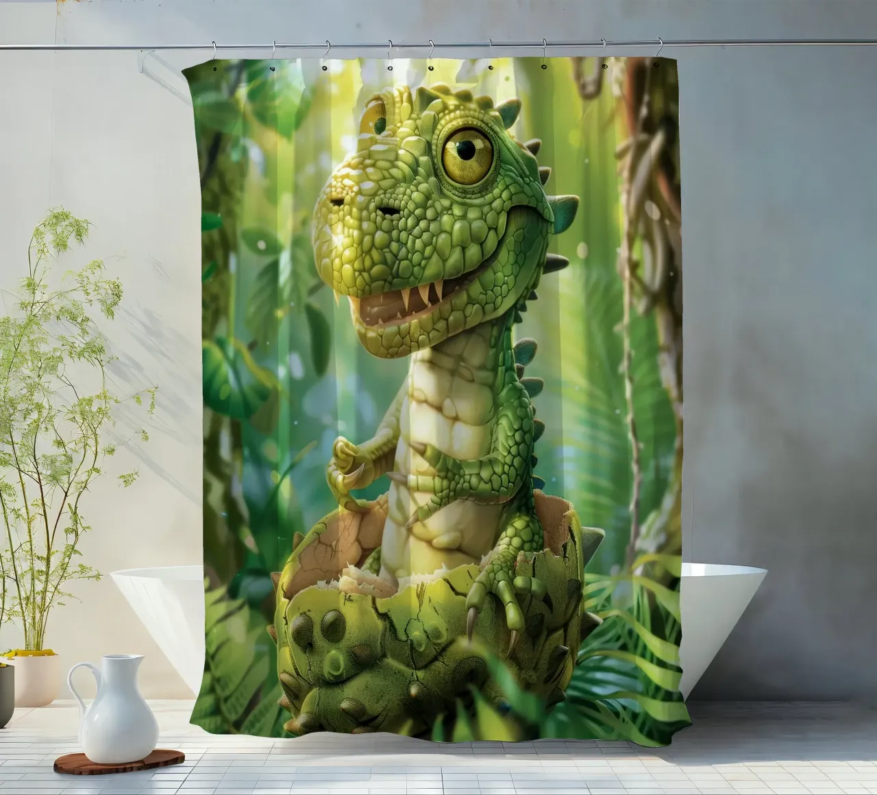 Cova di un cucciolo di alligatore felice tenda da doccia da DesignDoodle