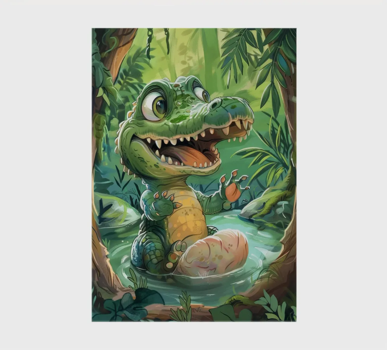 Smiling Baby Alligator in the Water notebook by DesignDoodle