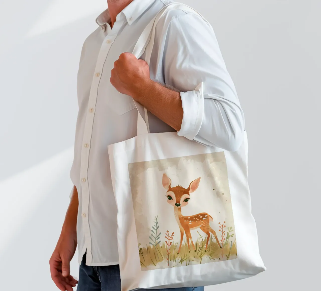 Charmante reekalf in de wei jute draagtas van DesignDoodle