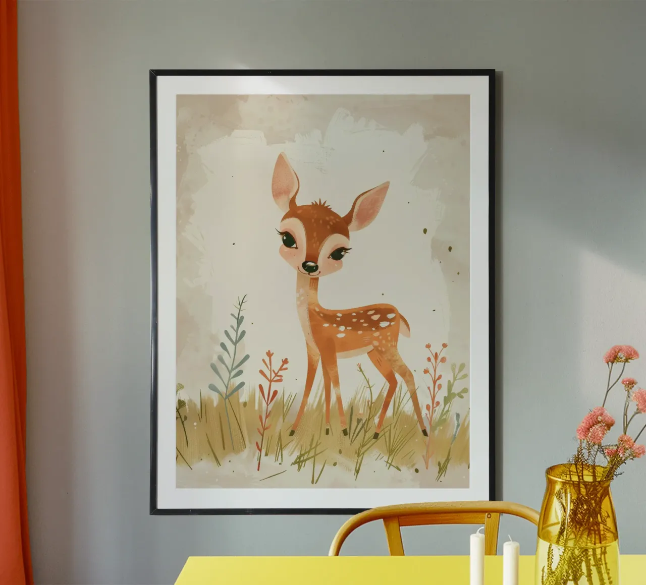 Charmant fauve dans le pré hahnemühle de DesignDoodle