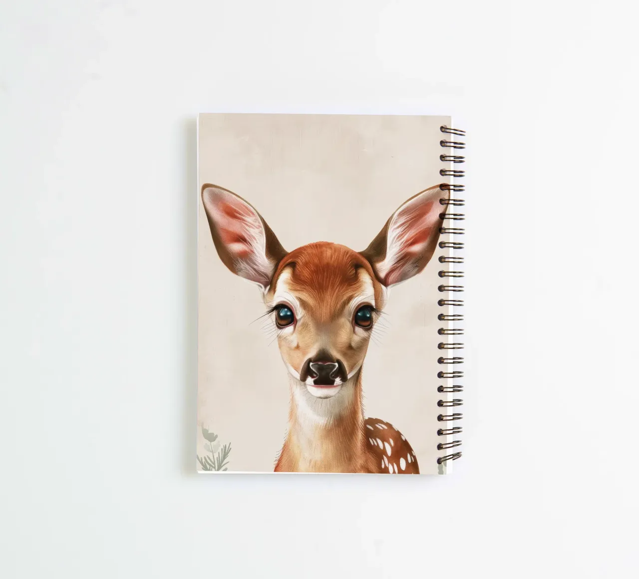Sweet Fawn Portrait with Big Eyes spiral notebook by DesignDoodle