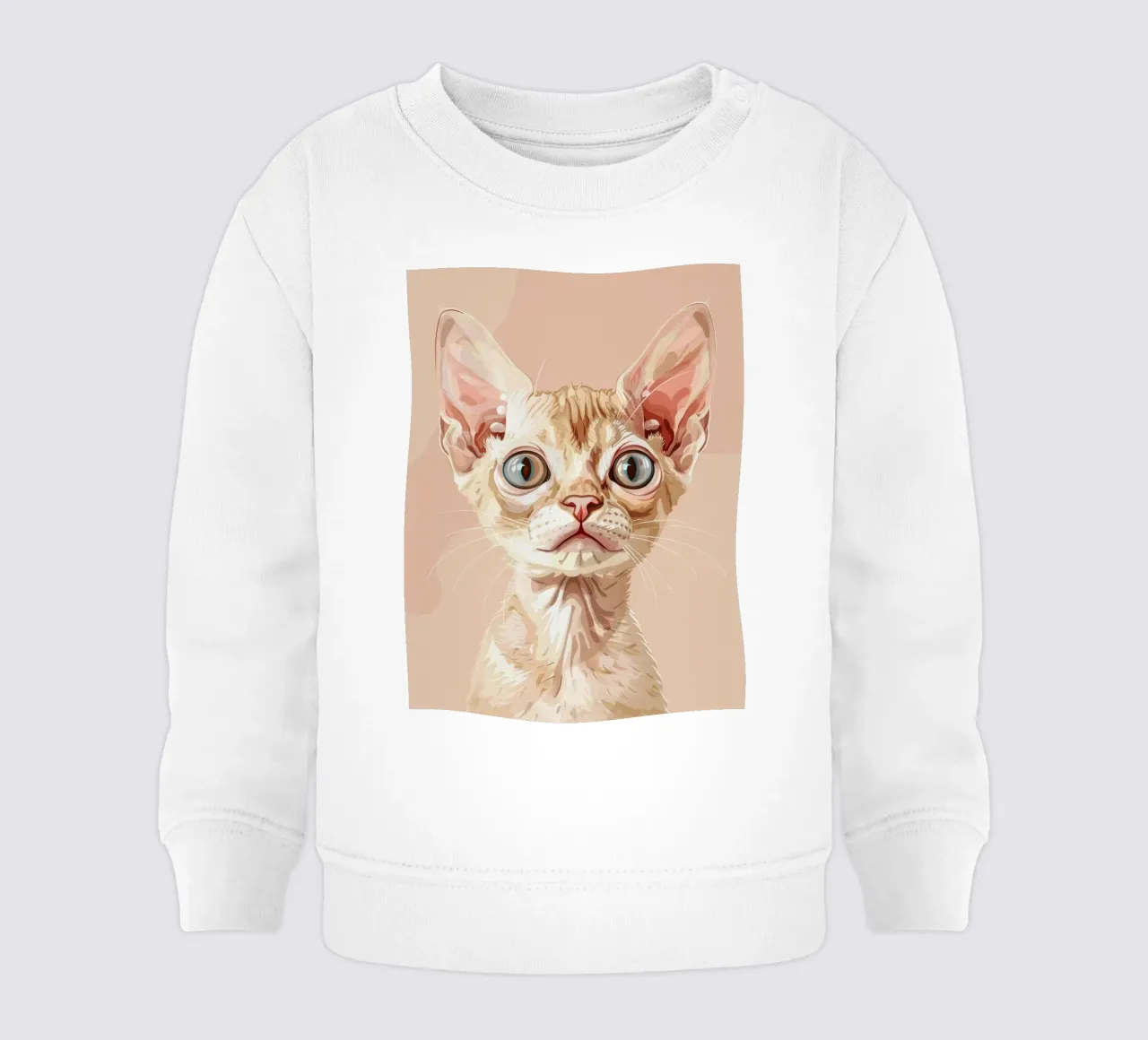 Sereno gatto Devon Rex con occhi chiari felpa neonato da DesignDoodle