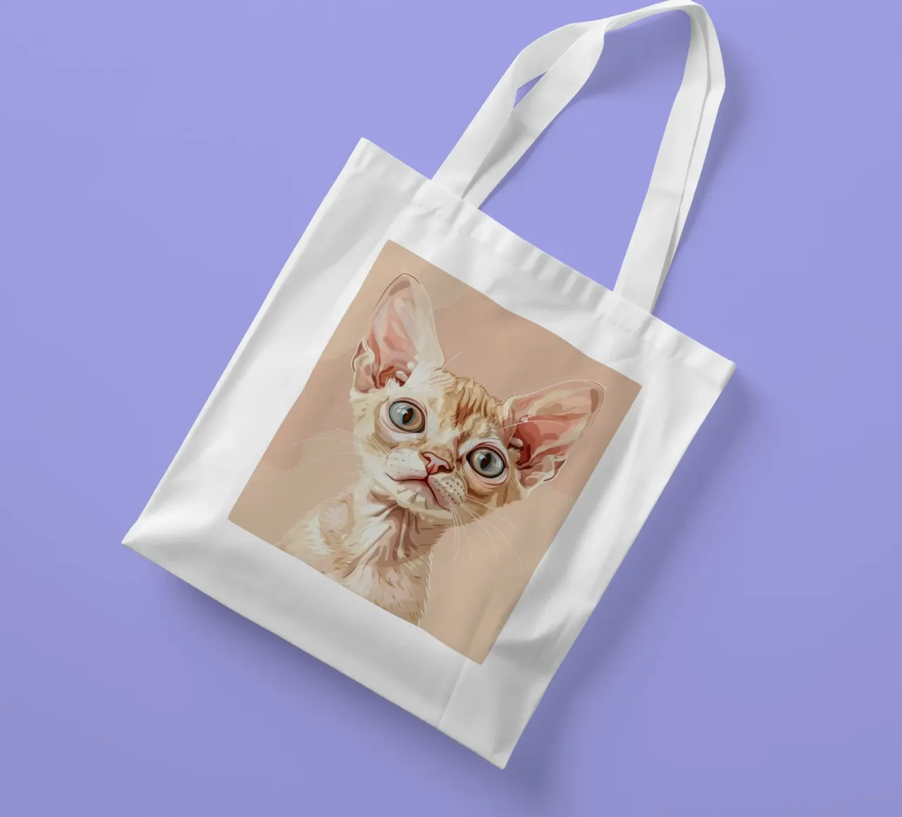 Sereno gatto Devon Rex con occhi chiari borsa in juta da DesignDoodle