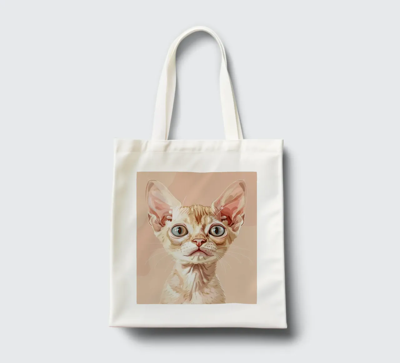 Sereno gatto Devon Rex con occhi chiari borsa in juta da DesignDoodle