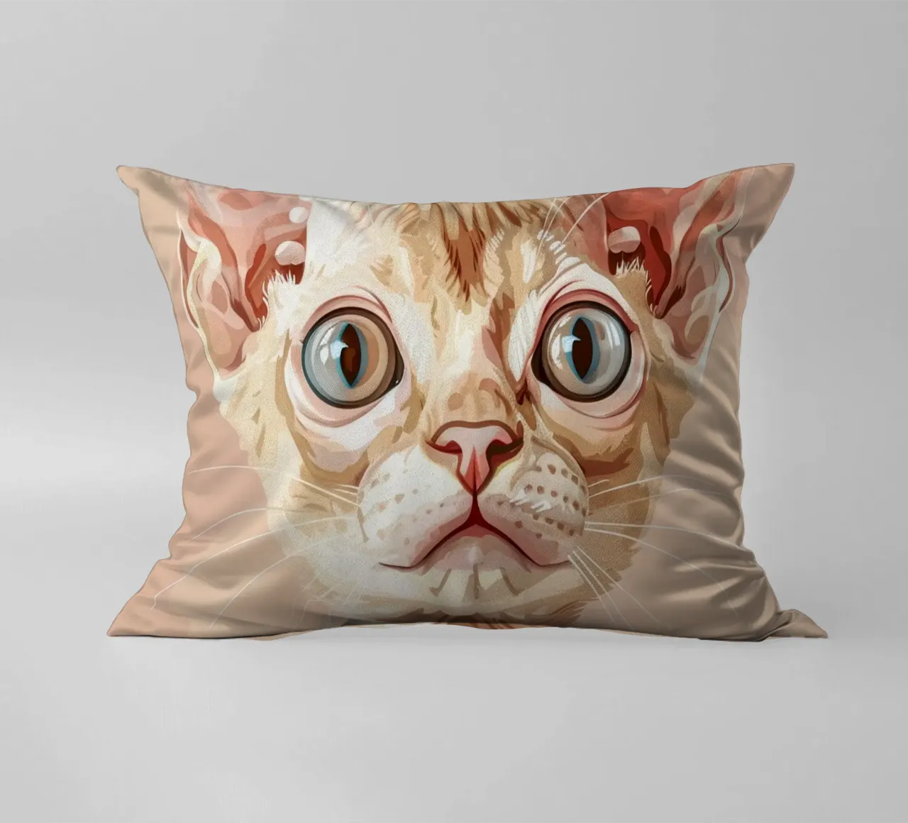 Sereno gatto Devon Rex con occhi chiari cuscino da DesignDoodle