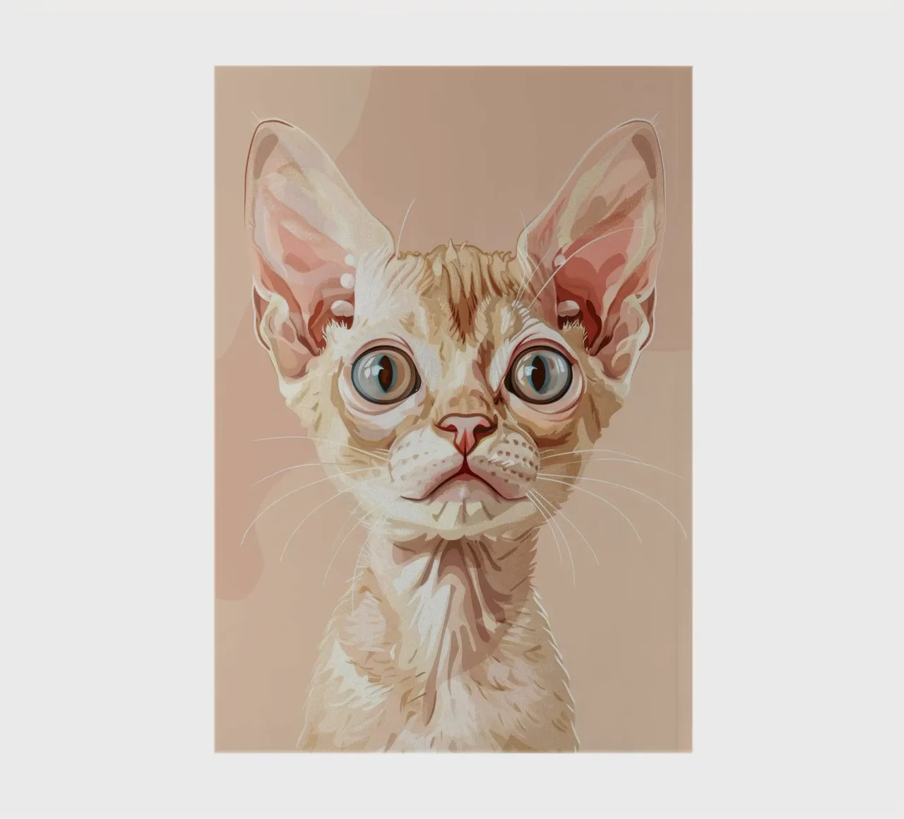 Serene Devon Rex Cat with Pale Eyes notebook by DesignDoodle