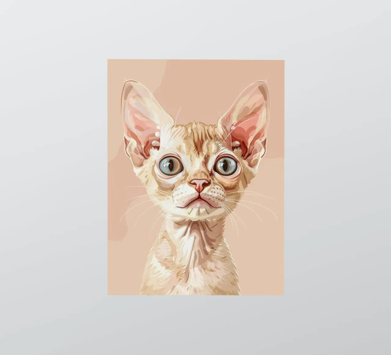 Serene Devon Rex Cat with Pale Eyes sticker by DesignDoodle