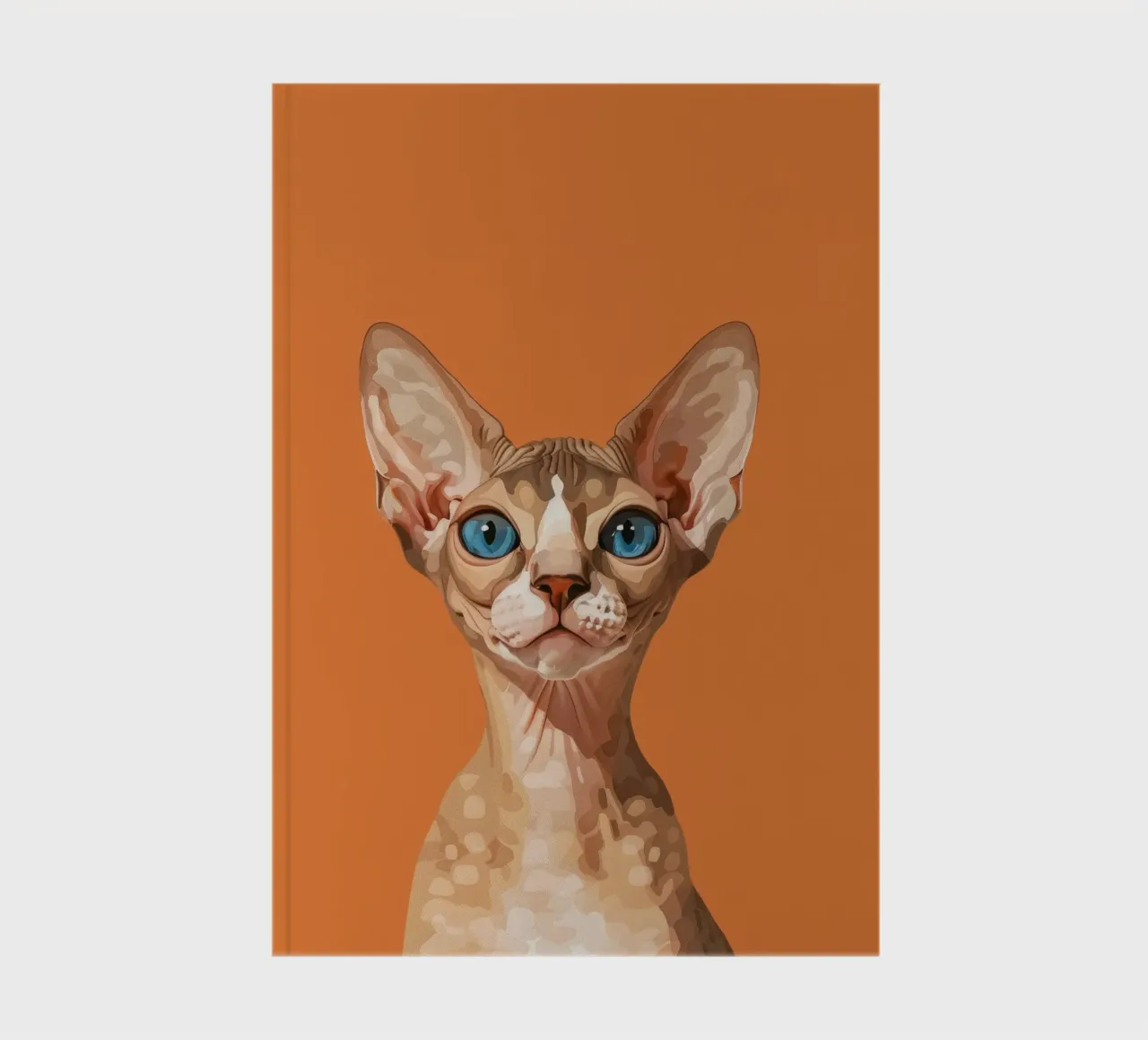 Blue-Eyed Devon Rex Cat Portrait notebook by DesignDoodle