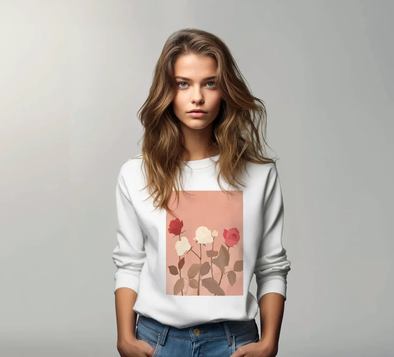 Rose bianche e rosse felpa da ThingDesign