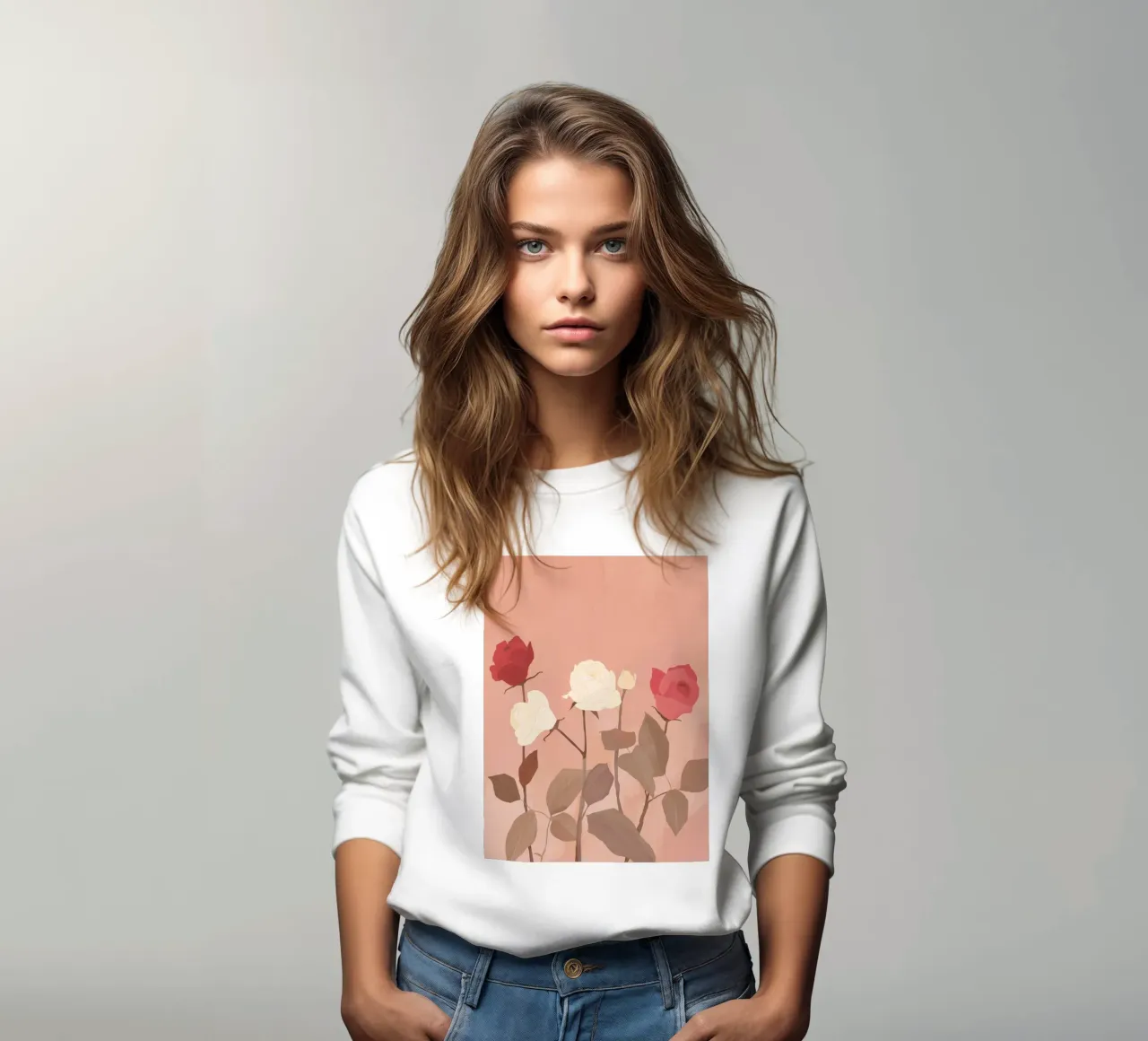 Rose bianche e rosse felpa da ThingDesign