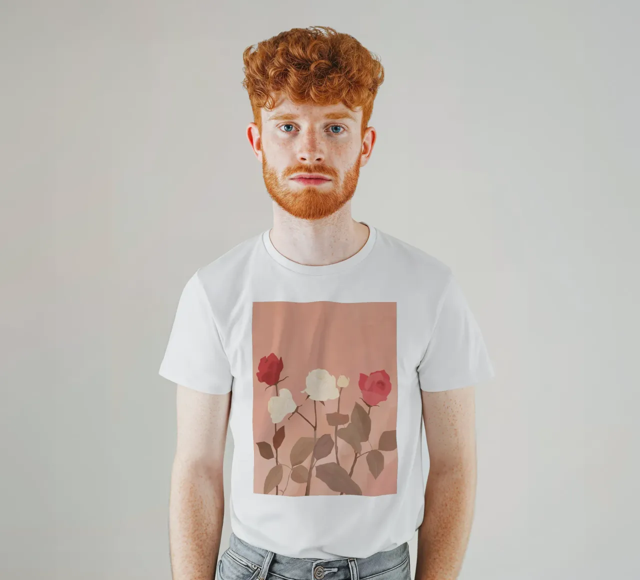Rose bianche e rosse t-shirt da ThingDesign