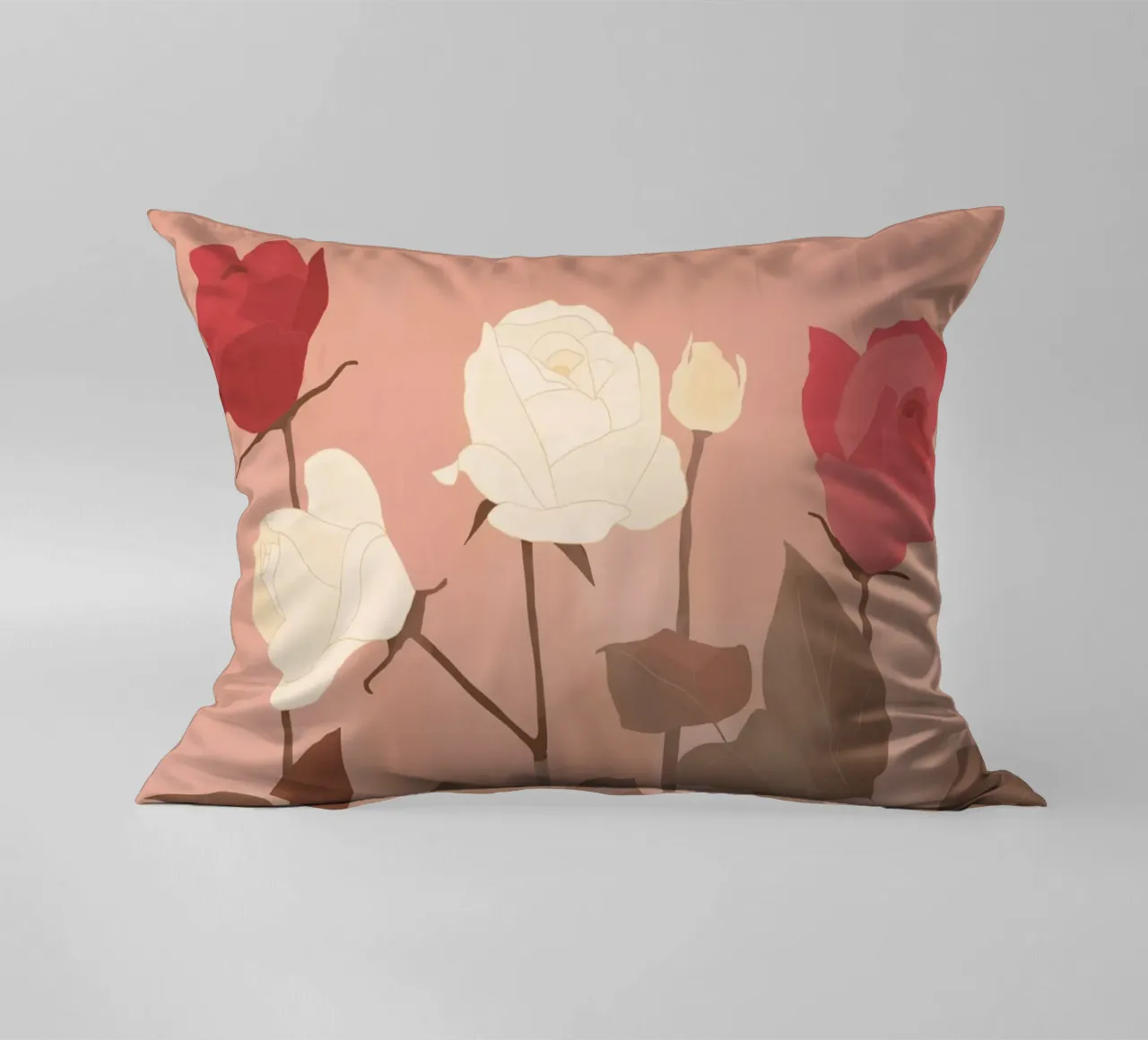 Rose bianche e rosse cuscino da ThingDesign