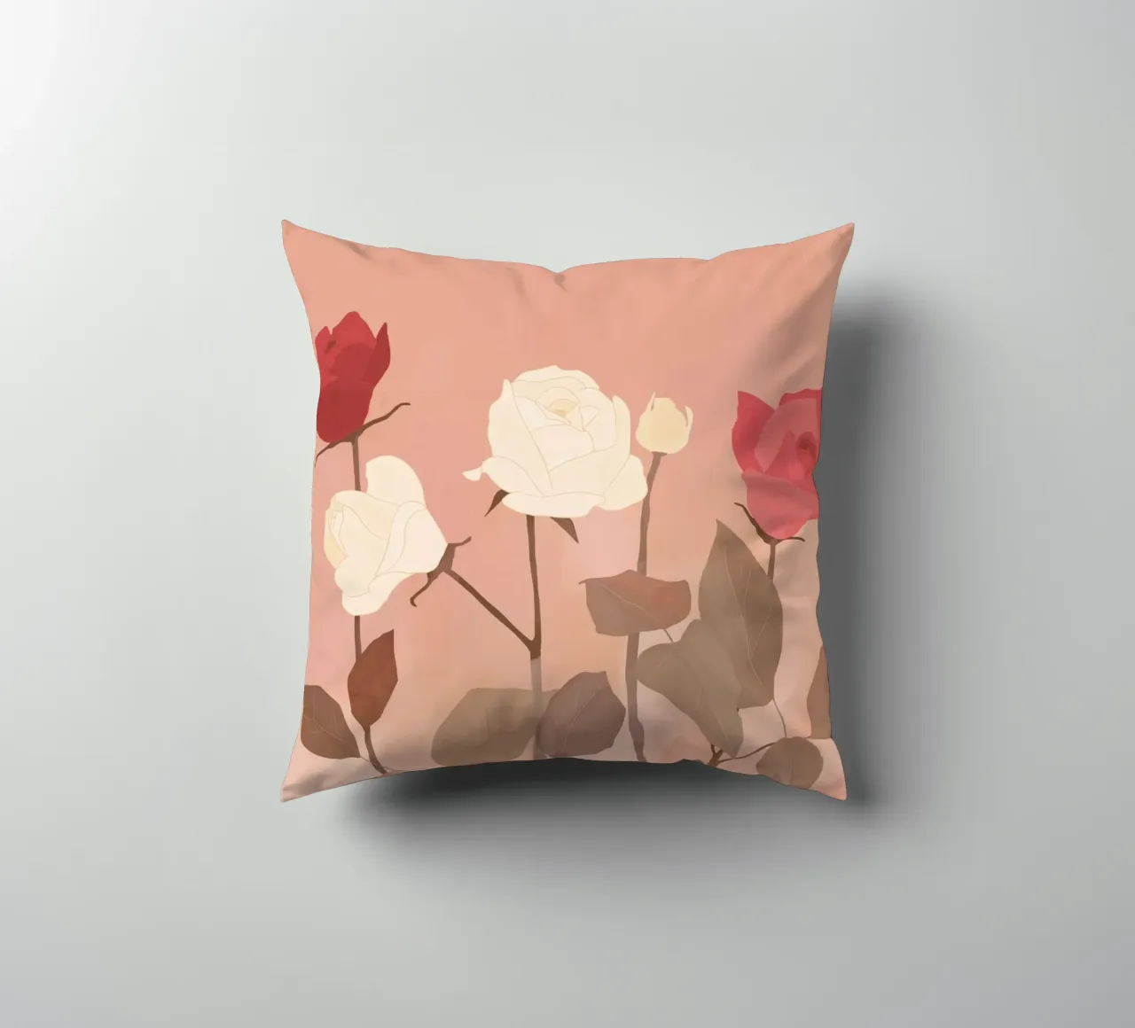 Rose bianche e rosse cuscino da ThingDesign