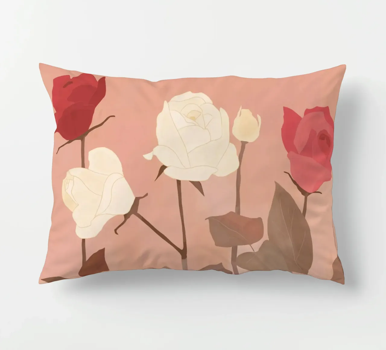 Rose bianche e rosse cuscino da ThingDesign