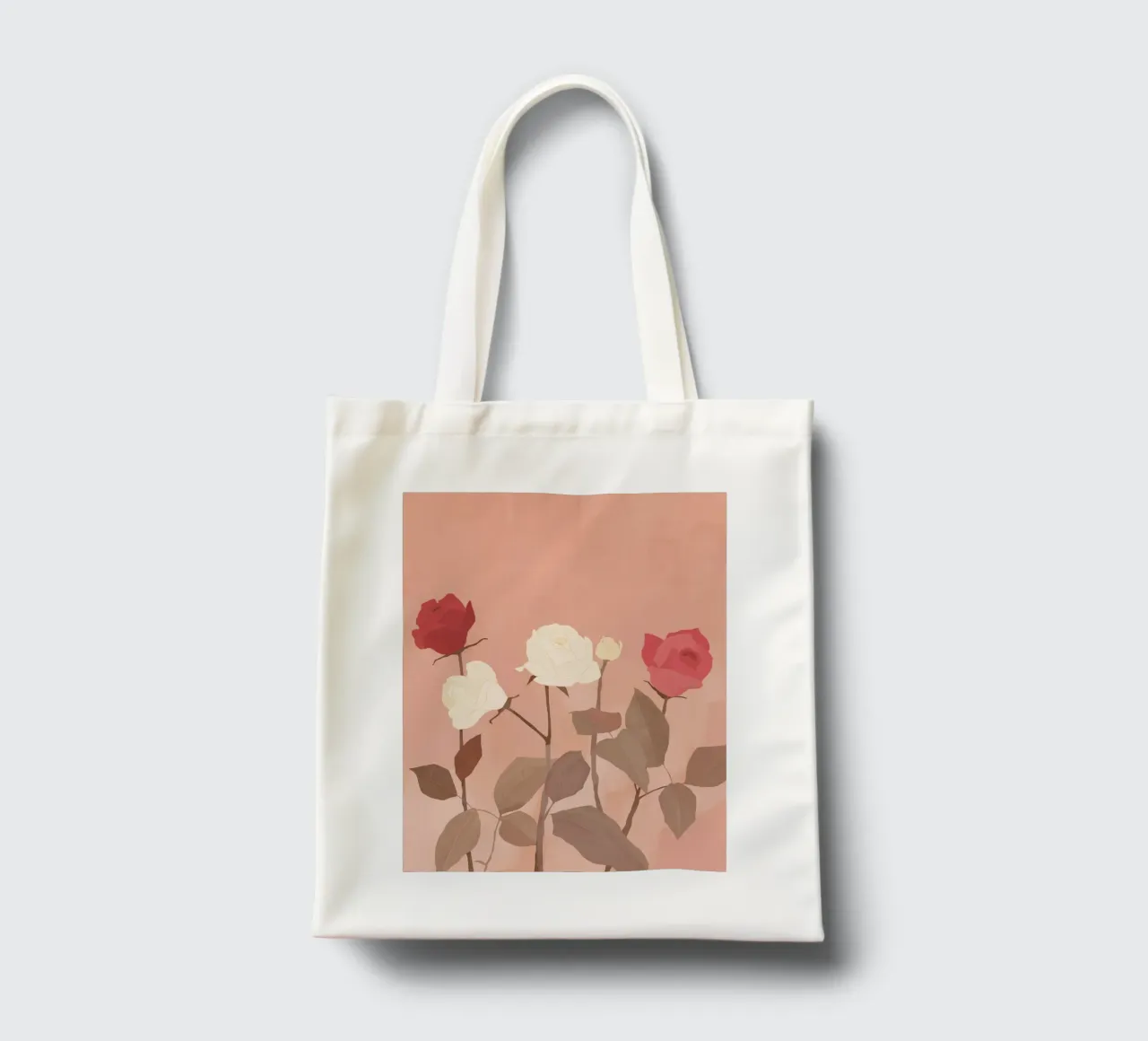 Rose bianche e rosse borsa in juta da ThingDesign