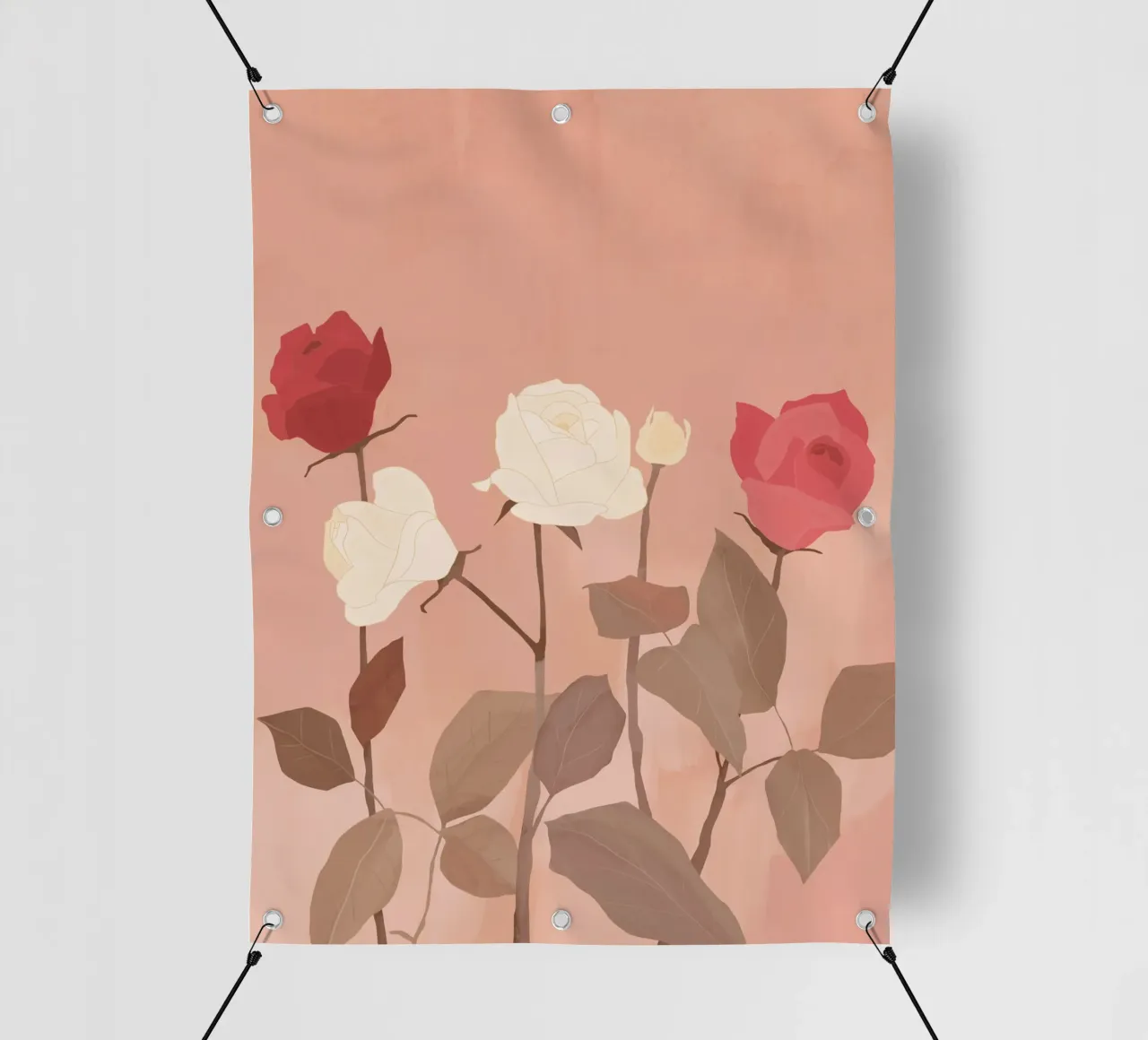 Rose bianche e rosse telo in pvc da ThingDesign