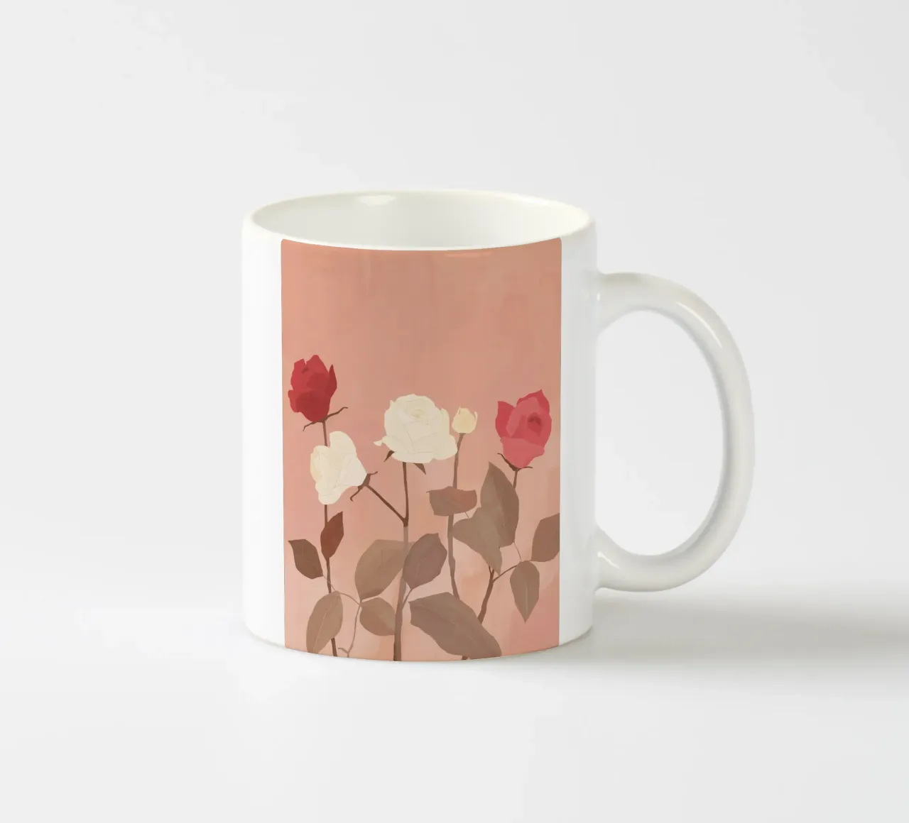 Rose bianche e rosse tazza in ceramica da ThingDesign
