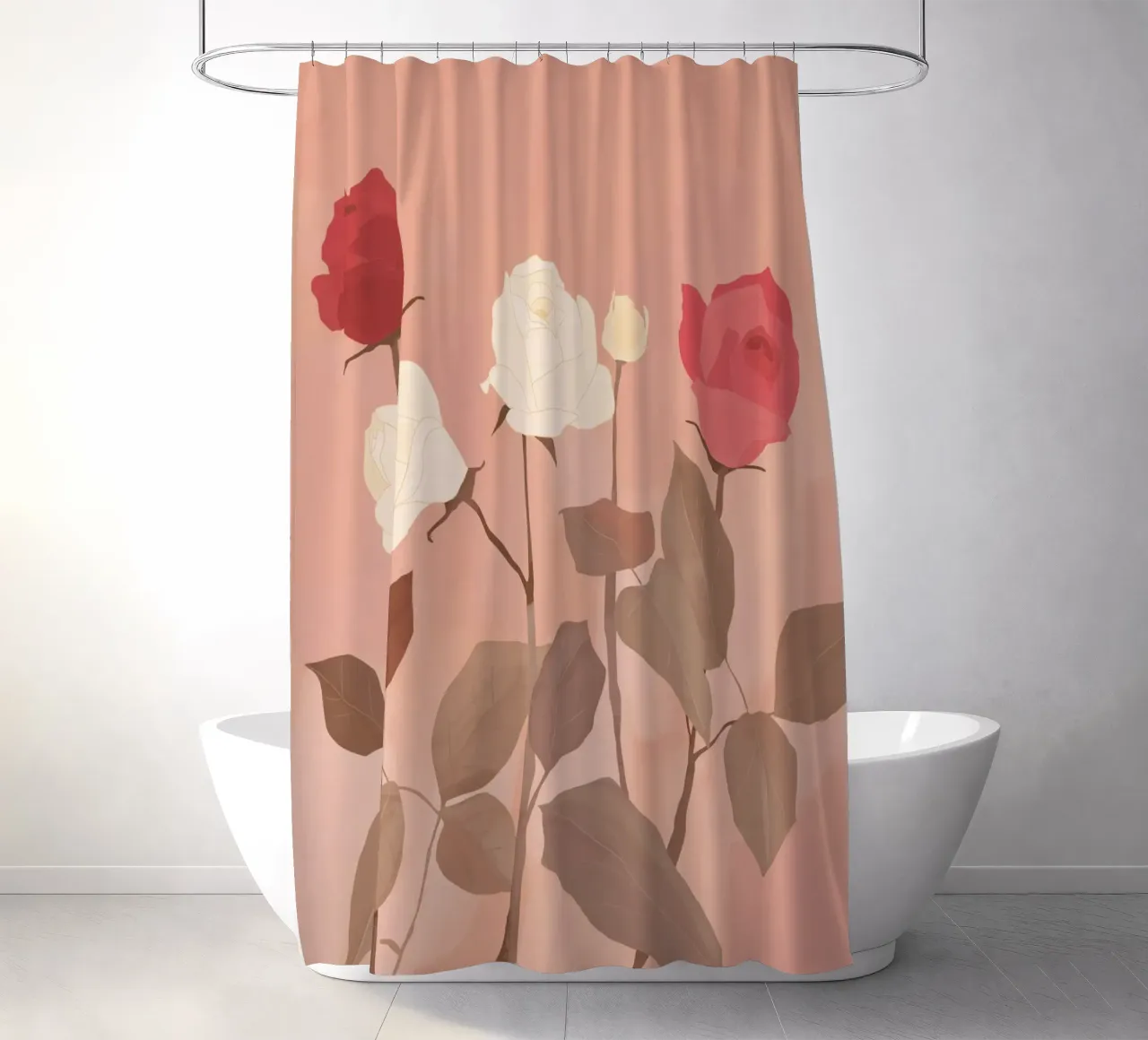 Rose bianche e rosse tenda da doccia da ThingDesign