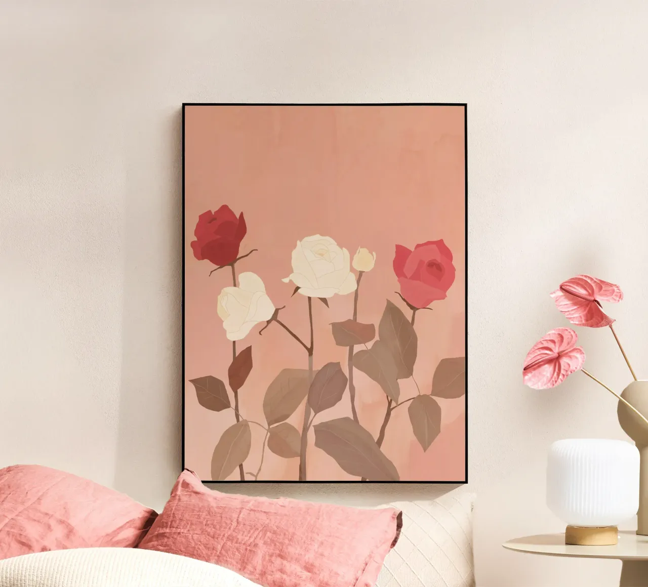 White and Red Roses plexiglass da ThingDesign