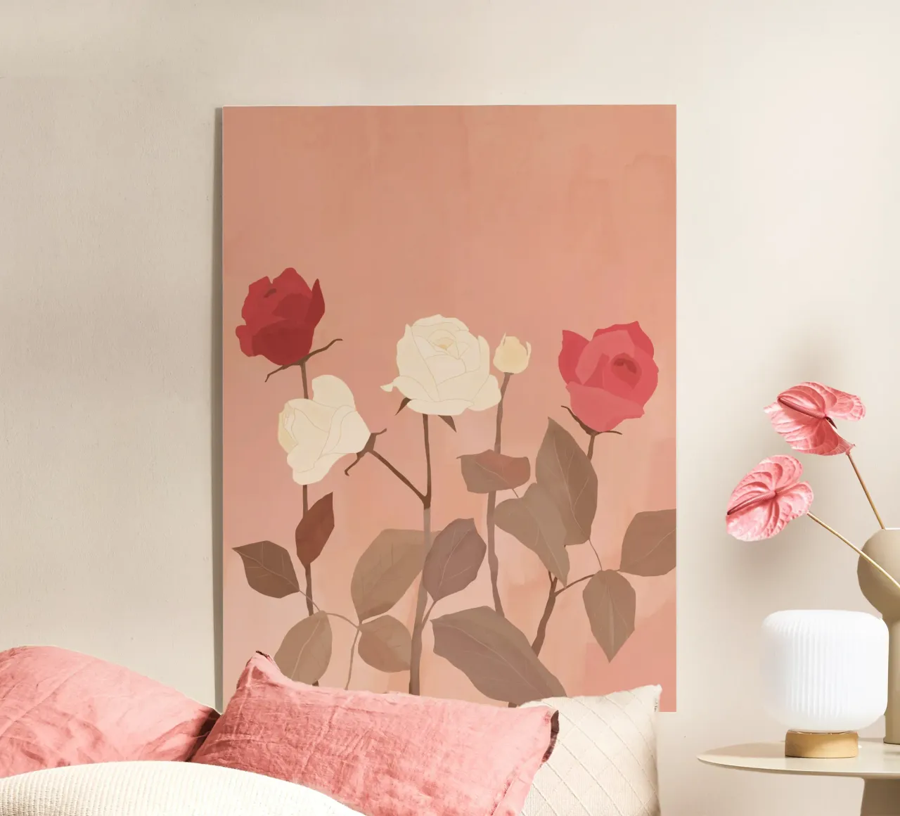 White and Red Roses plexiglass da ThingDesign