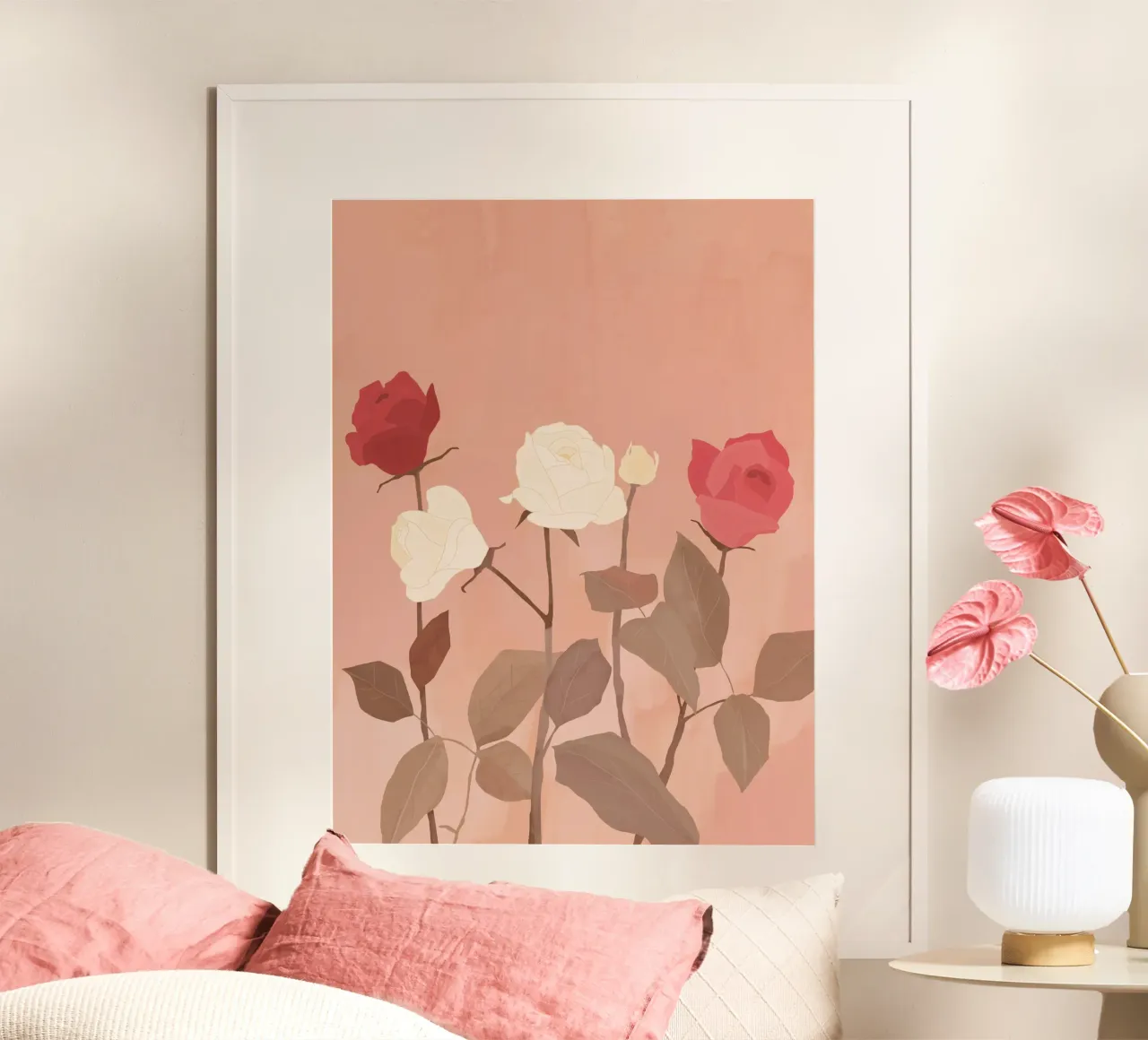Rose bianche e rosse carta hahnemühle da ThingDesign